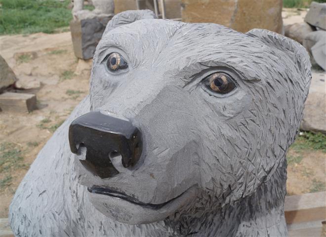 Stone Sitting Bear